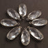 8 Pcs Crystal Quartz  Faceted Oval Shape Oxidized Plated Pendant  26mmX11mm PC008