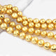 1 Strand Gold Plated  Copper Balls, Copper Balls,Jewelry Making Supplies 12 mm 8 inches Bulk Lot GPC1378 - Tucson Beads