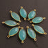 5 Pcs Aqua Chalcedony 24k Gold Plated Faceted Marquise  Shape Connector- Aqua Chalcedony Bezel Double Bail Connector 24mmx11mm-PC812