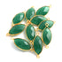 5 Pcs Green Onyx  Faceted Marquise Shape 24k Gold Plated Connector  26mmx11mm-PC154