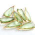 7 PCS Green Amethyst 24k Gold Plated Faceted Single Bail Pendant- Green Amethyst Faceted Dagger Pendant 29mmx13mm PC282