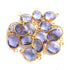 5 Pcs Iolite Oval Shape 24k Gold Plated Connector, Gemstone Connector 18mmx10mm PC149
