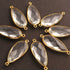 5 Pcs crystal quartz Pear 24k Gold Plated Faceted Connector , Double Bail Connector - 33mmx13mm- PC581