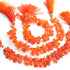 1 Strand Carnelian Faceted Briolettes  - Semi Precious Pear  Shape  Briolettes - 9mmx7mm-12mmx8mm 8 Inches BR02646