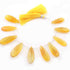 1 Strand Yellow Chalcedony Faceted Briolettes -  Pear Shape Briolettes 30mmx11mm-33mmx14mm - 8 Inches BR3033