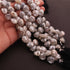 1 Strands  Light Grey Silverite Faceted Briolettes - Heart Shape  Briolettes - 13mm-16mm 7 Inches BR397