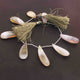 1 Strand Bio Yellow Chalcedony Pear  Briolettes -Pear Briolettes - 27mmx10mm-38mmx11mm  8 Inches BR1349 - Tucson Beads