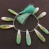 1 Strand Shaded Green Chalcedony Smooth Briolettes -Long Pear Drop Shape Briolettes - 40mmx10mm-50mmx11mm - 8 Inches BR2972