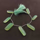1  Strand Green  Chalcedony Smooth  Briolettes -  Fancy  Shape Briolettes - 29mmx13mm-38mmx14mm - 8 Inches BR1116 - Tucson Beads
