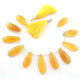 1 Long Strand Yellow Chalcedony Faceted Briolettes - Pear Shape , Jewelry Making Supplies -  34mmx12mm-29mmx13mm 8.5 Inches BR2763 - Tucson Beads
