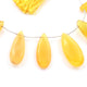 1 Strand Yellow Chalcedony Faceted  Briolettes  - Pear Shape Rondelles Beads  27mmx12mm-31mmx13mm  8Inches BR3866 - Tucson Beads