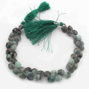 1 Strands Shaded Emerald Faceted Heart shape  Briolettes-Shaded Emerald Briolettes 6mm-9mm 8 Inches BR02520 - Tucson Beads