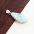 1 Pc Genuine and Rare Larimar Fancy Pendant - 925 Sterling Silver - Gemstone Pendant - 41mmx17mm- SJ336