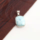 1 Pc Genuine and Rare Larimar Square Pendant - 925 Sterling Silver - Gemstone Pendant  SJ086 - Tucson Beads