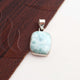 1 Pc Genuine and Rare Larimar Square Pendant - 925 Sterling Silver - Gemstone Pendant  SJ086 - Tucson Beads