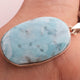 1 Pc Genuine and Rare Larimar Oval Pendant - 925 Sterling Silver - Gemstone Pendant  - 47mmx26mm- SJ321 - Tucson Beads
