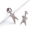 1 PC Antique Finish Pave Diamond Designer Star Pendant - 925 Sterling Silver - Diamond Pendant 33mmx9mm PD1868