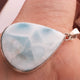 1 Pc Genuine and Rare Larimar Tear Drop Pendant - 925 Sterling Silver - Gemstone Pendant  - 44mmx31mm- SJ325 - Tucson Beads
