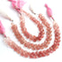 1  Strand  Strawberry Quartz Faceted Briolettes -Semi Precious Heart Shape Briolettes -8mm-9mm - 8 Inches BR02928