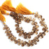 1 Strand  Beer Quartz Faceted Briolettes - Pear Shape Briolettes - 11mmx6mm-12mmx9mm - 8 Inches BR01401