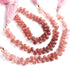1 Strand Strawberry Quartz  Faceted Briolettes -Pear Shape Briolettes - 8mmx6mm-10mmx6mm - 8 inches BR01198
