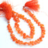 1 Long Strand Carnelian Faceted Briolettes -Heart Shape Briolettes - 6mm-9mm 9.5 inch BR0022