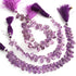1 Strand  Amethyst Faceted Briolettes - Pear Shape Briolettes - 7mmx5mm-14mmx9mm - 8 Inches BR01666