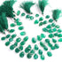 1 Strand Green Onyx  Faceted Briolettes - Pear Drop Briolettes - 13mmx9mm-15mmx12mm - 8.5 Inches BR02742