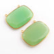 9 Pcs Green Chalcedony 925 Sterling Vermeil Faceted Rectangle Shape Double Bail Pendant - 24mmx34mm SS043 - Tucson Beads