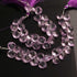 1 Strand Pink Amethyst Faceted Briolettes  -Heart Shape Briolettes - 10mm-11mm- 6.5 Inches BR0818