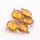 5 Pcs Citrine  Oxidized Sterling Silver Double Bail connector Faceted Heart Shape 15mmx22mm SS885 - Tucson Beads