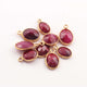 9 Pcs Ruby Faceted 925 Sterling Vermeil Oval Shape Pendant , 15mmx10mm-13mmx8mm SS800 - Tucson Beads
