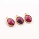 9 Pcs Ruby Faceted 925 Sterling Vermeil Oval Shape Pendant , 15mmx10mm-13mmx8mm SS800 - Tucson Beads