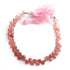1  Strand  Strawberry Quartz Faceted Briolettes -Semi Precious Heart Shape Briolettes -6mm-7mm - 8 Inches BR02145