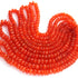 1 Long Strand Carnelian Faceted Rondelles - Gemstone beads - 7mm-11mm-16 Inches BR0704