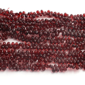 1 Strand Natural Mozambique Garnet Tear Drop Shape faceted beads,  Natural Mozambique Garnet Faceted beads,  Gemstone Beads ,  8mmx4mm-5mmx4mm- 8 Inches- BR02871 - Tucson Beads