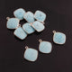 5 Pcs Turquoise 925 Sterling Silver Faceted Cushion Shape Pendant - 17mmx20mm SS158 - Tucson Beads