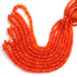 1 Long Strand Carnelian Faceted Rondelles  -Semi Precious Gemstone Rondelles Beads - 5mm-9mm- 16 Inches BR0698