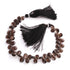 1  Strand Smoky Quartz Gemstone Faceted Pear Shape Briolettes 7mmx6mm-11mmx8mm 8 Inches BR02095