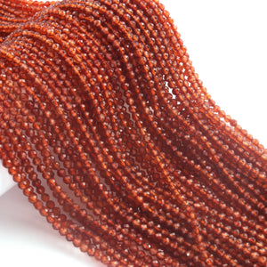 1 Strand Hessonite Gemstone Balls, Semiprecious beads Faceted Gemstone Round Ball -3mm-12.5 Inches RB0021 - Tucson Beads