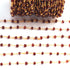 5 Feet Garnet 3mm 24k Gold Wire Wrapped Rosary Style Beaded Chain BDG111