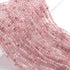 AAA  Pink Rutile,  Micro   Faceted-  3mm   Beads- RB0035