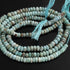 1 Long Strand Larimar Smooth Gemstone Rondelles Beads 4mm-7mm 13.5 Inches BR01365
