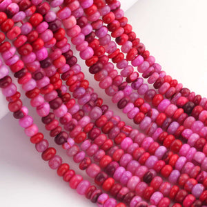 1 Strand Amazing Shaded Hot Pink Opal Smooth Rondelle Shape Beads- Shaded Hot Pink Opal Gemstone Beads- 5mm-13 Inches BR02786 - Tucson Beads