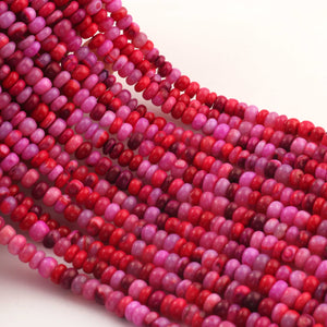 1 Strand Amazing Shaded Hot Pink Opal Smooth Rondelle Shape Beads- Shaded Hot Pink Opal Gemstone Beads- 5mm-13 Inches BR02786 - Tucson Beads