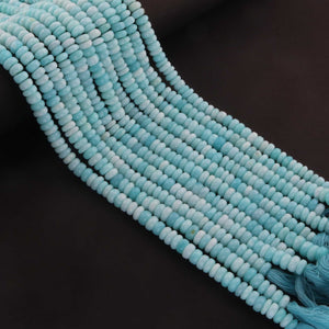 1 Strand Beautiful Peru Opal  Smooth Rondelle -Round Shape Briolettes - 6mm-7mm- 13 Inches BR0315 - Tucson Beads