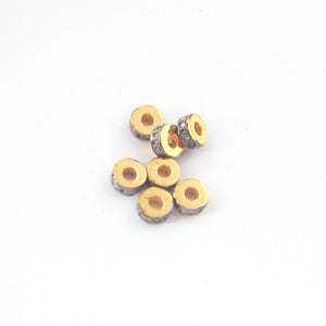 1 Pc Pave Diamond Designer Spacer Beads - Pave Jewelry 925 Sterling Silver & Vermeil 4mm PDC215 - Tucson Beads