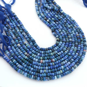 1 Strand Amazing Shaded Dark Blue Opal Smooth Rondelle Shape Beads - Shaded Dark Blue Opal Gemstone Beads- 5mm-6mm-13Inches BR02799 - Tucson Beads