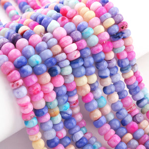 1  Long Strand Multi  color opal smooth rondelle shape beads-Multi color Plain Opal gemstone Beads, - 6mm -13 Inches BR02996 - Tucson Beads