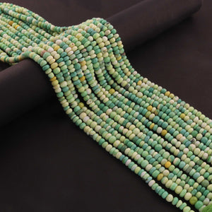 1 Long Strand Green Opal Smooth Rondelles - Green Opal Roundel Beads 6mm 13.5 Inches BR0225 - Tucson Beads